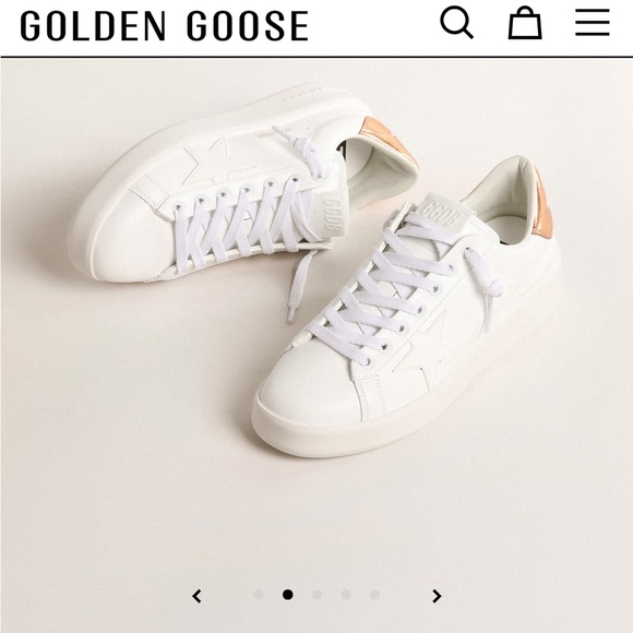 Golden Goose PureStar Women's White and Bronze Metallic Sneakers. Size 38 - Picture 2 of 16